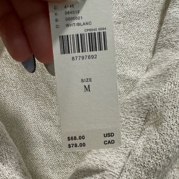 Anthropology Cropped Twist Cream Women's Tank - Size Medium - Picture 3 of 6